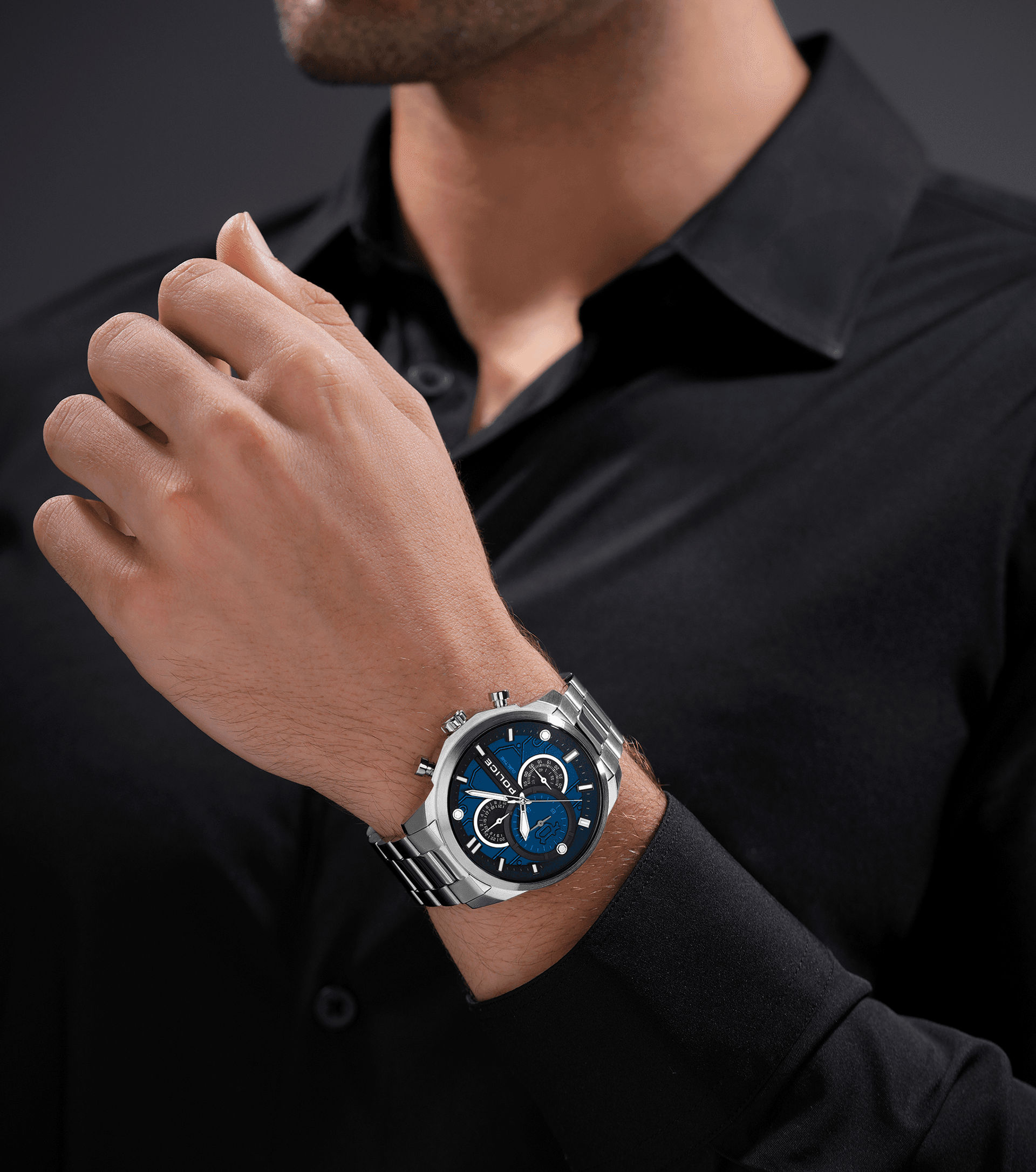 Police Reactor PEWGK0039207 Herrenuhr Silber • Multifunktionswerk • Edelstahlarmband, Bild 5
