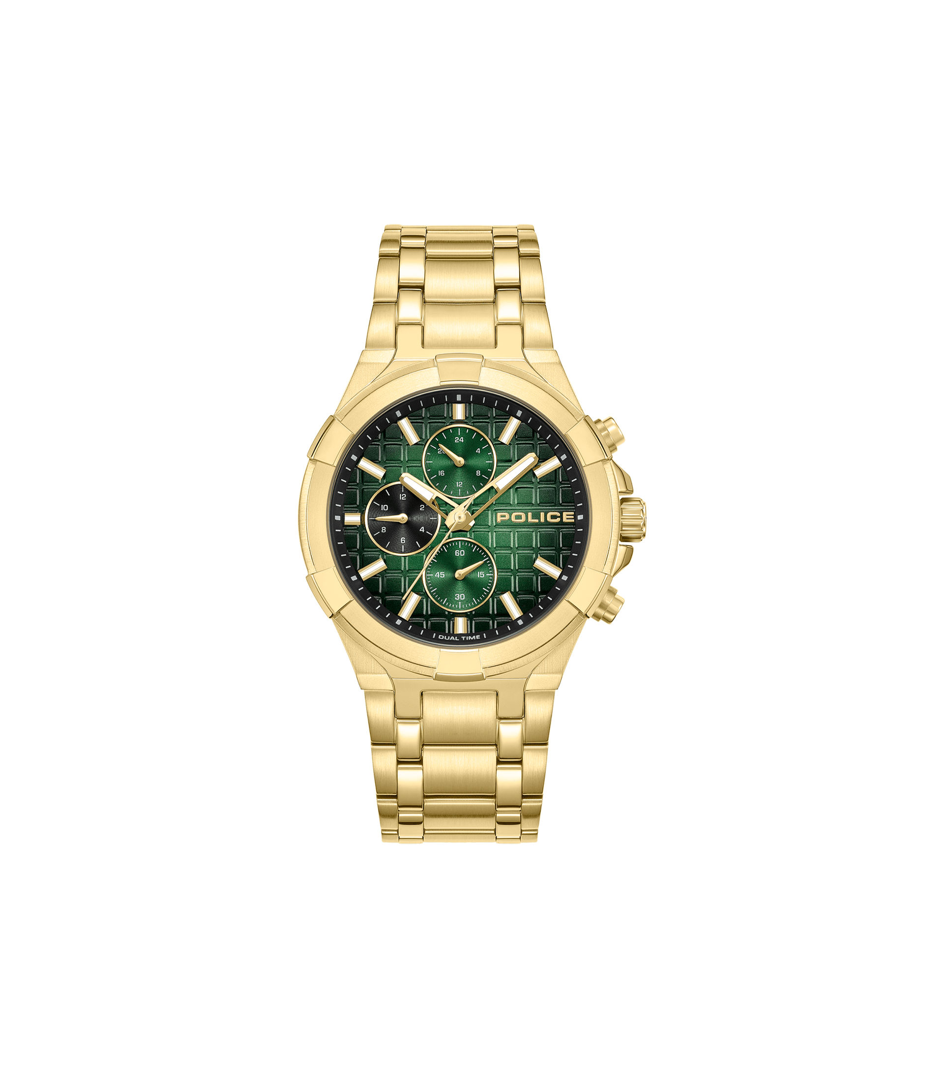 Police Guardian PEWGK0082003 Herrenuhr Goldfarben • Multifunktion mit Dual-Time • Gold-IP-Beschichtung