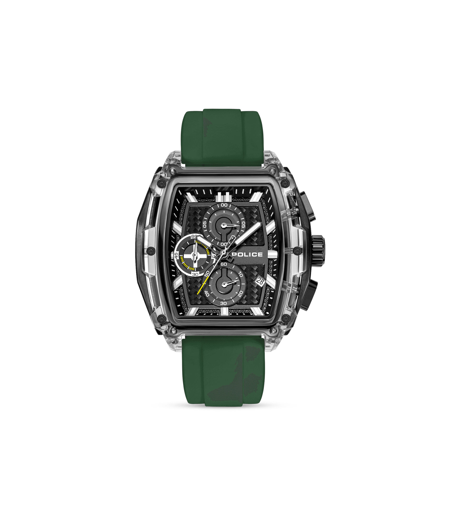 Police Clout Tank PEWGO00778X3 Herrenuhr Schwarz • Chronograph Set • 4 Wechselarmbänder, Bild 11
