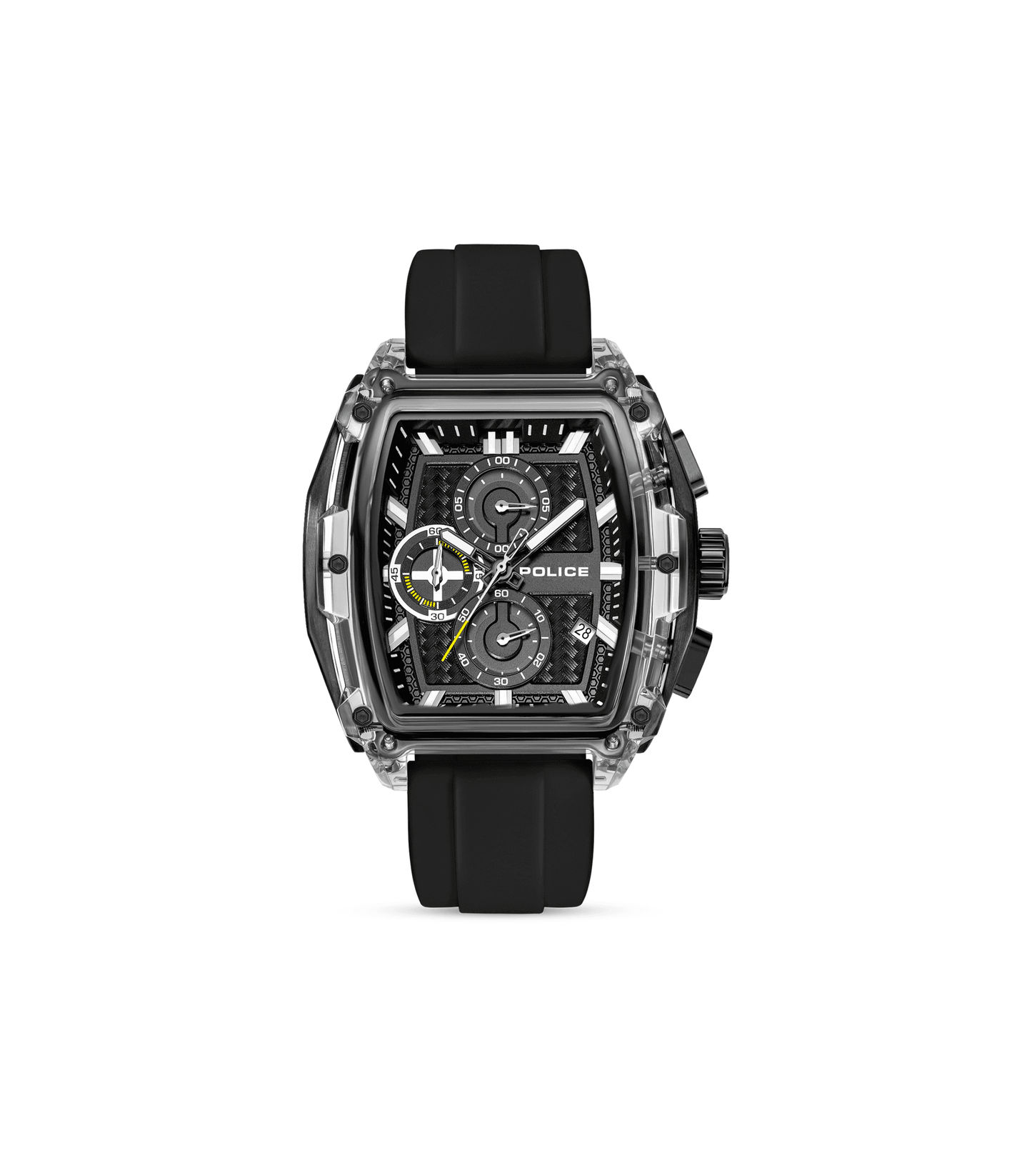 Police Clout Tank PEWGO00778X4 Herrenuhr Schwarz • Quarz-Chronograph • 8 Wechselarmbänder