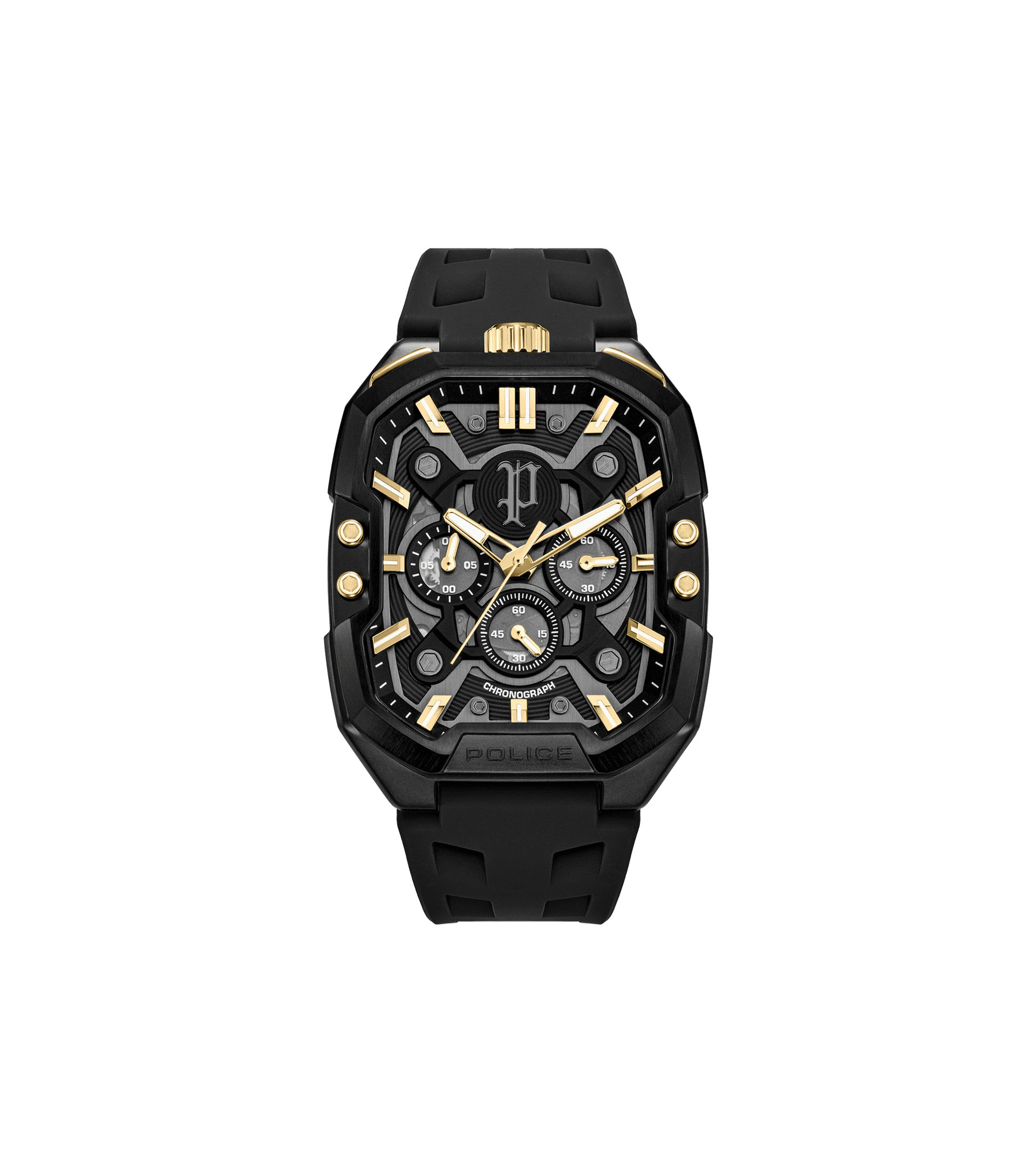 Police Bullhead PEWGO0092204-SET Herrenuhr Schwarz • Quarz-Chronograph • Mineralglas