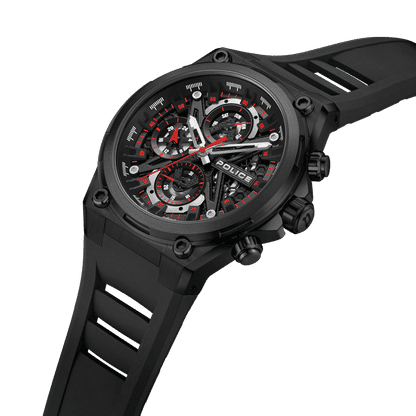 Police Sonic PEWGQ0054303 Herrenuhr Schwarz • Multifunktionswerk • Skelettiertes Zifferblatt, Bild 2