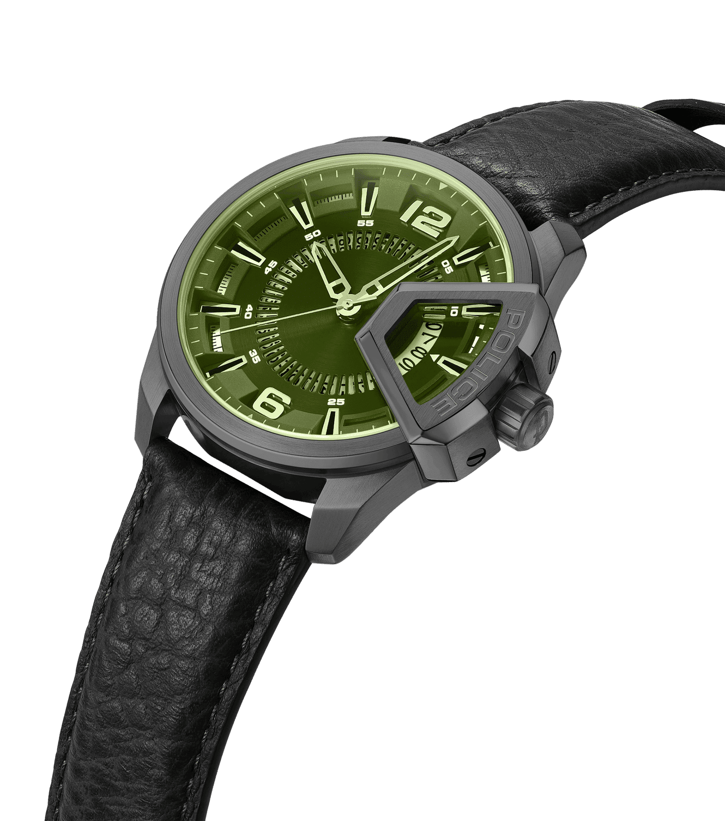 Police Underlined PEWJB0005603 Herrenuhr Schwarz • Lederarmband • Datum-Anzeige, Bild 2