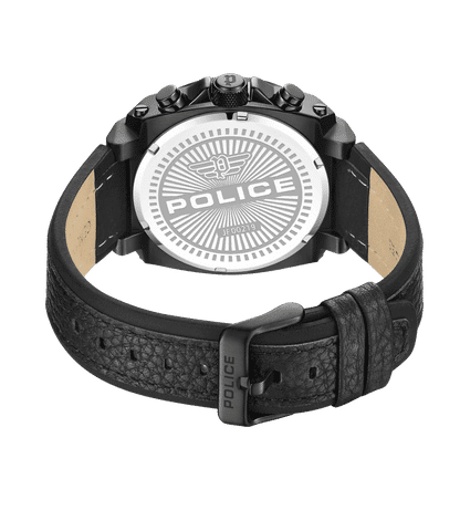 Police Norwood PEWJF0021903 Herrenuhr Schwarz • Zweitzeit-Funktion • Doppellagiges Lederarmband, Bild 3