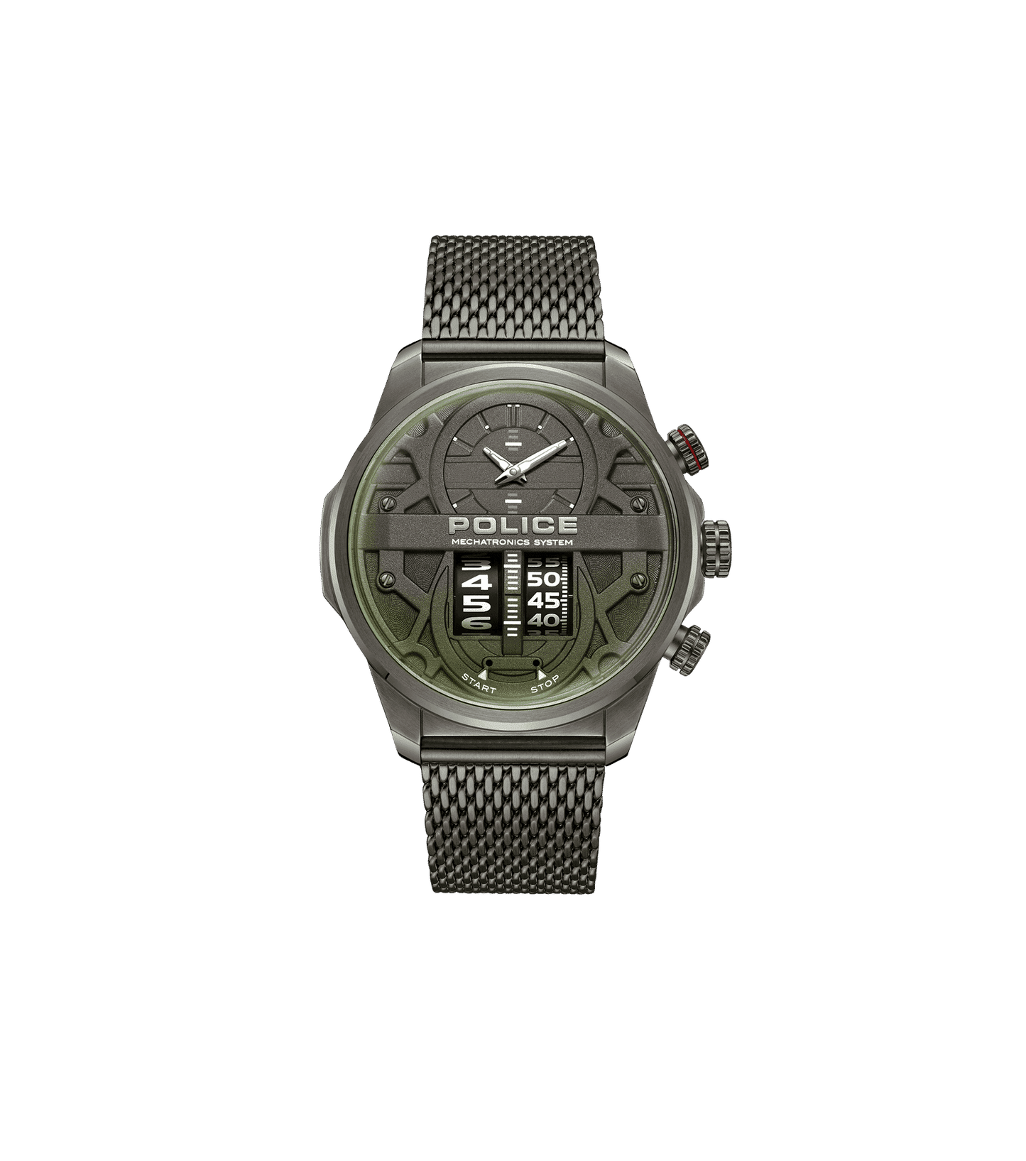 Police Rotorcrom PEWJG0006503 Herrenuhr Gunmetal • Mechatronisches Werk • Chronograph-Anzeige