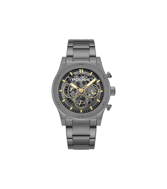 Police Knotty PEWJK0006407M Herrenuhr Silber • Multifunktionsanzeige • Gold-IP-Beschichtung