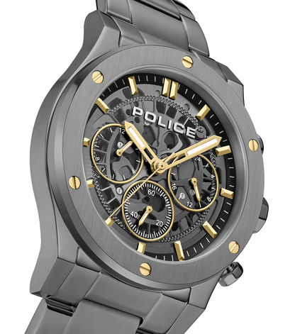 Police Knotty PEWJK0006407M Herrenuhr Silber • Multifunktionsanzeige • Gold-IP-Beschichtung, Bild 4
