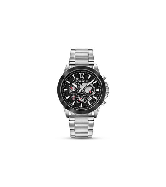 Police Vertigo PEWJK2194940 Herrenuhr Silber • Skelett-Zifferblatt • Quarz-Chronograph