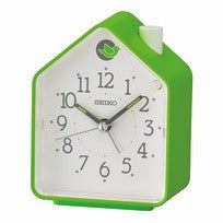 Seiko QHP010M Wecker Grün • Vogelgesang-Alarm • Geräuschloses Quarzwerk