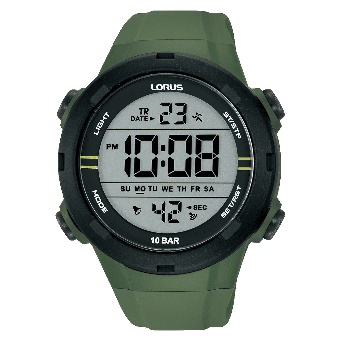 Lorus R2305QX9 Herren Sports Digitaluhr Schwarz • 13 Funktionen • 10 ATM