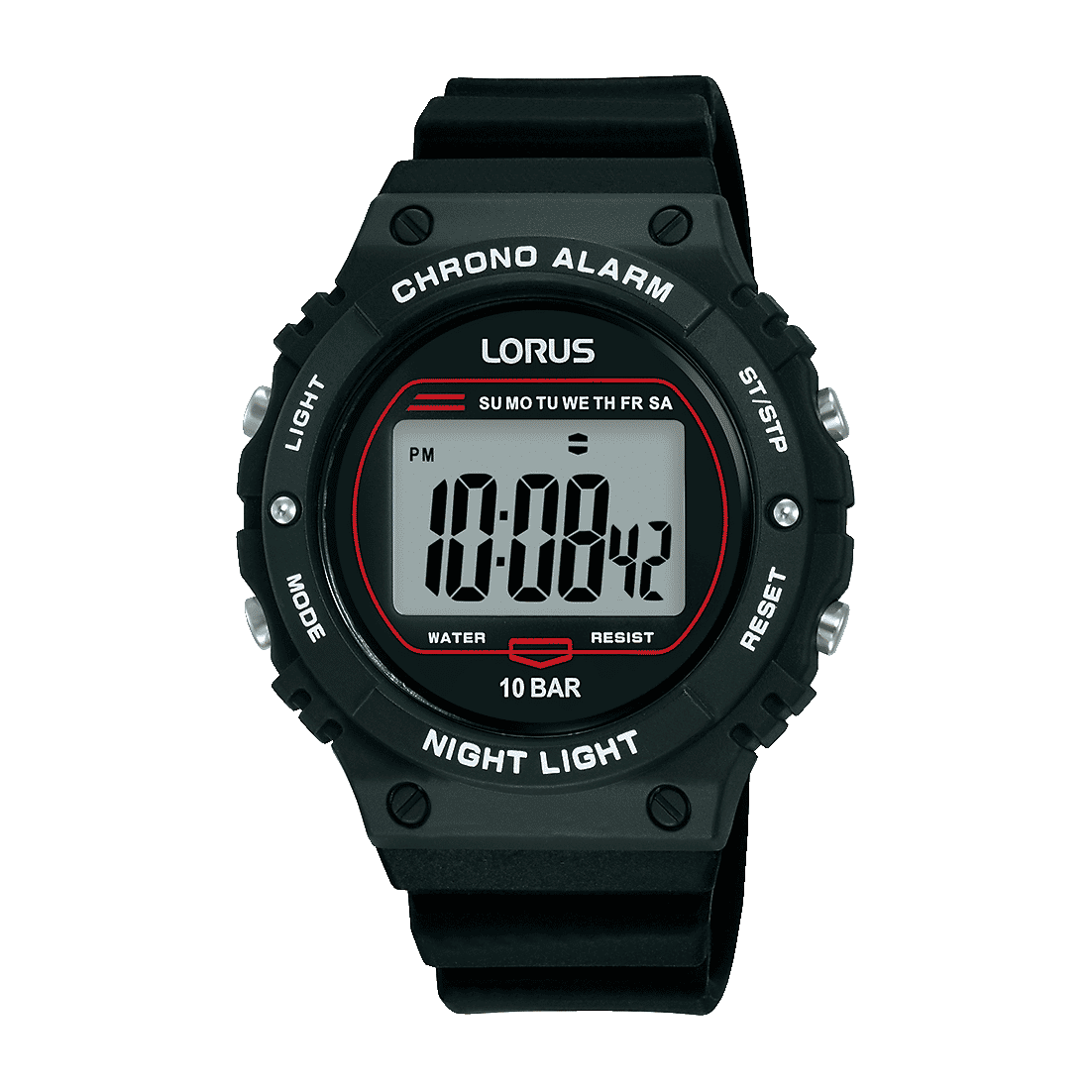 Lorus Sports R2313PX9 Herren Armbanduhr Schwarz • Digitales Multifunktionswerk • 10 bar wasserdicht