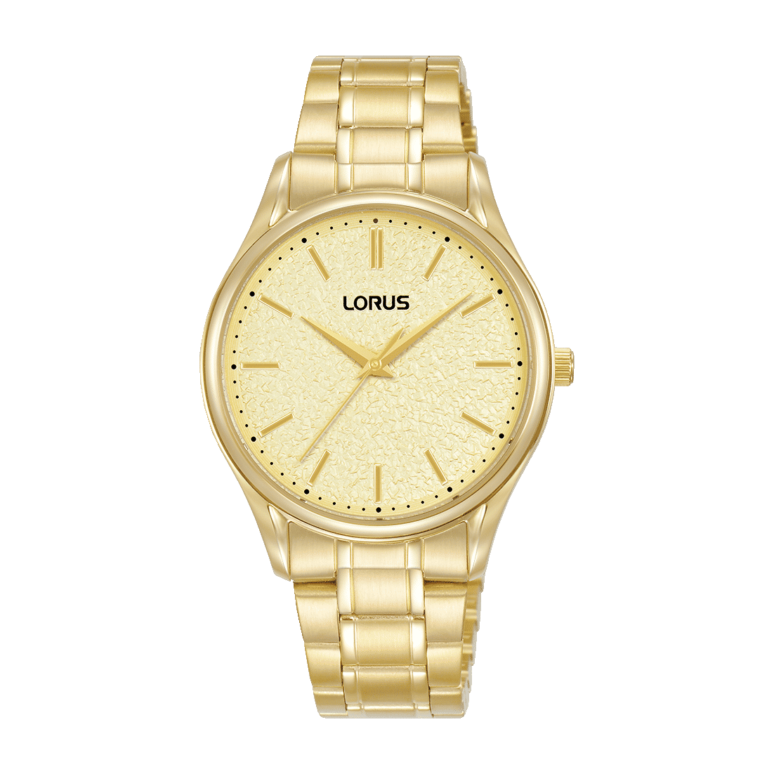 Lorus Classic RG220WX9 Damen Armbanduhr Champagner • Mineralglas • Edelstahlarmband