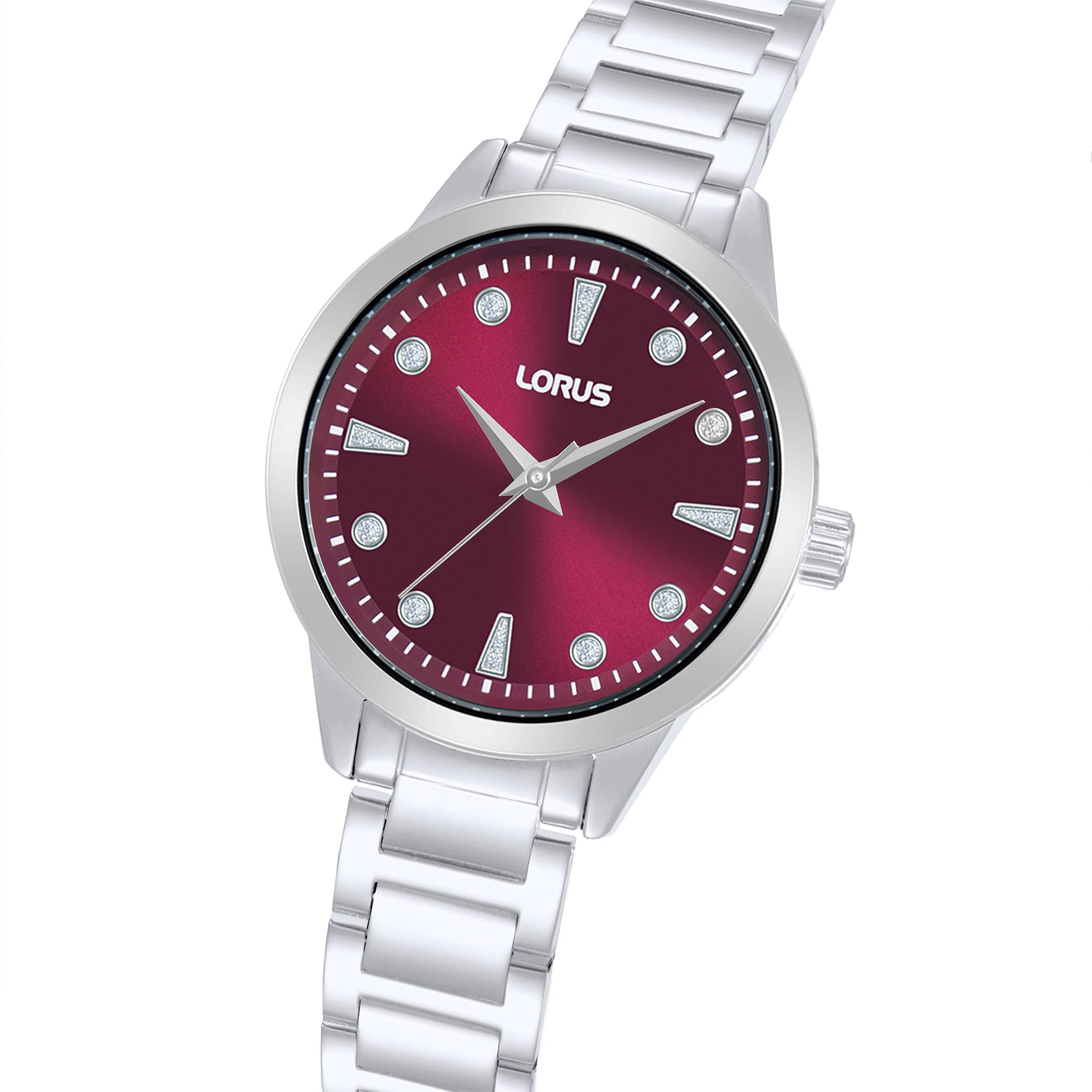 Lorus Ladies RG263YX9 Damenuhr Dunkelrot • Mineralglas • Edelstahlarmband, Bild 2