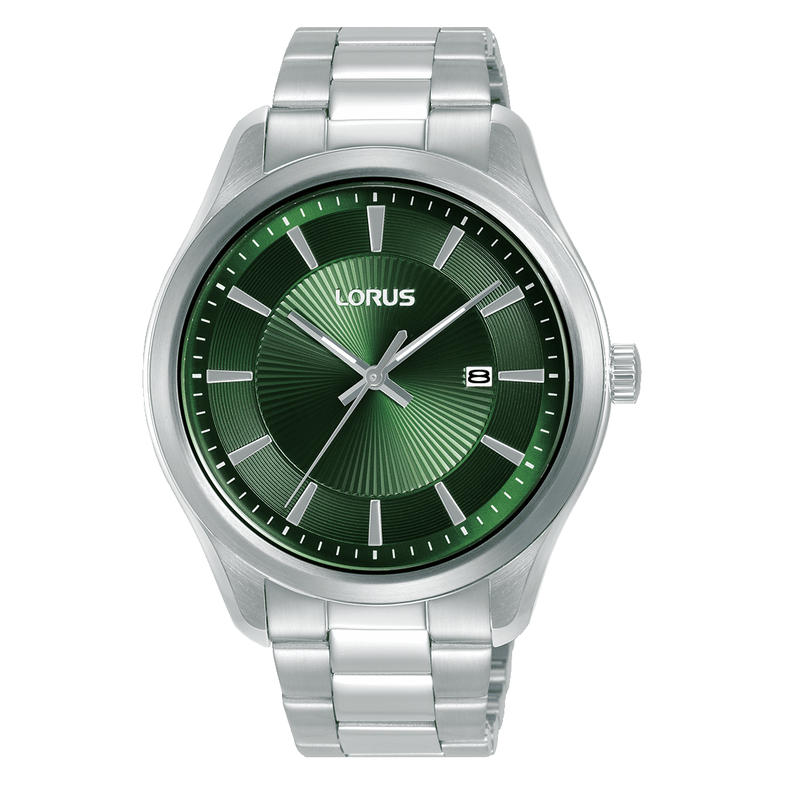 Lorus Classic RH929RX9 Herrenuhr Dunkelgrün • Mineralglas • Edelstahlarmband
