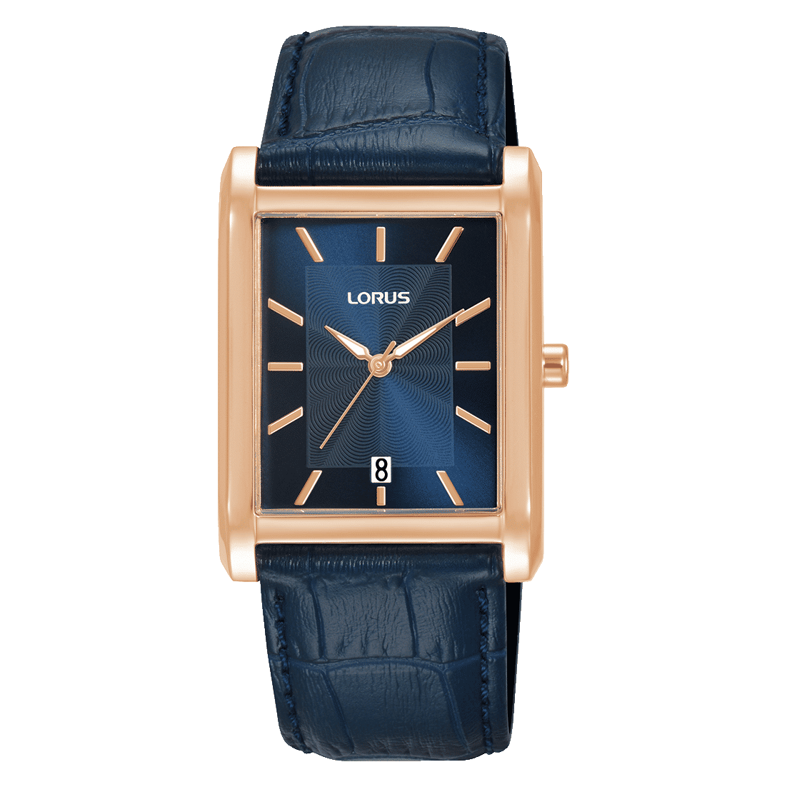 Lorus Classic RH942RX9 Herren Armbanduhr Dunkelblau • Mineralglas • Blaues Lederband