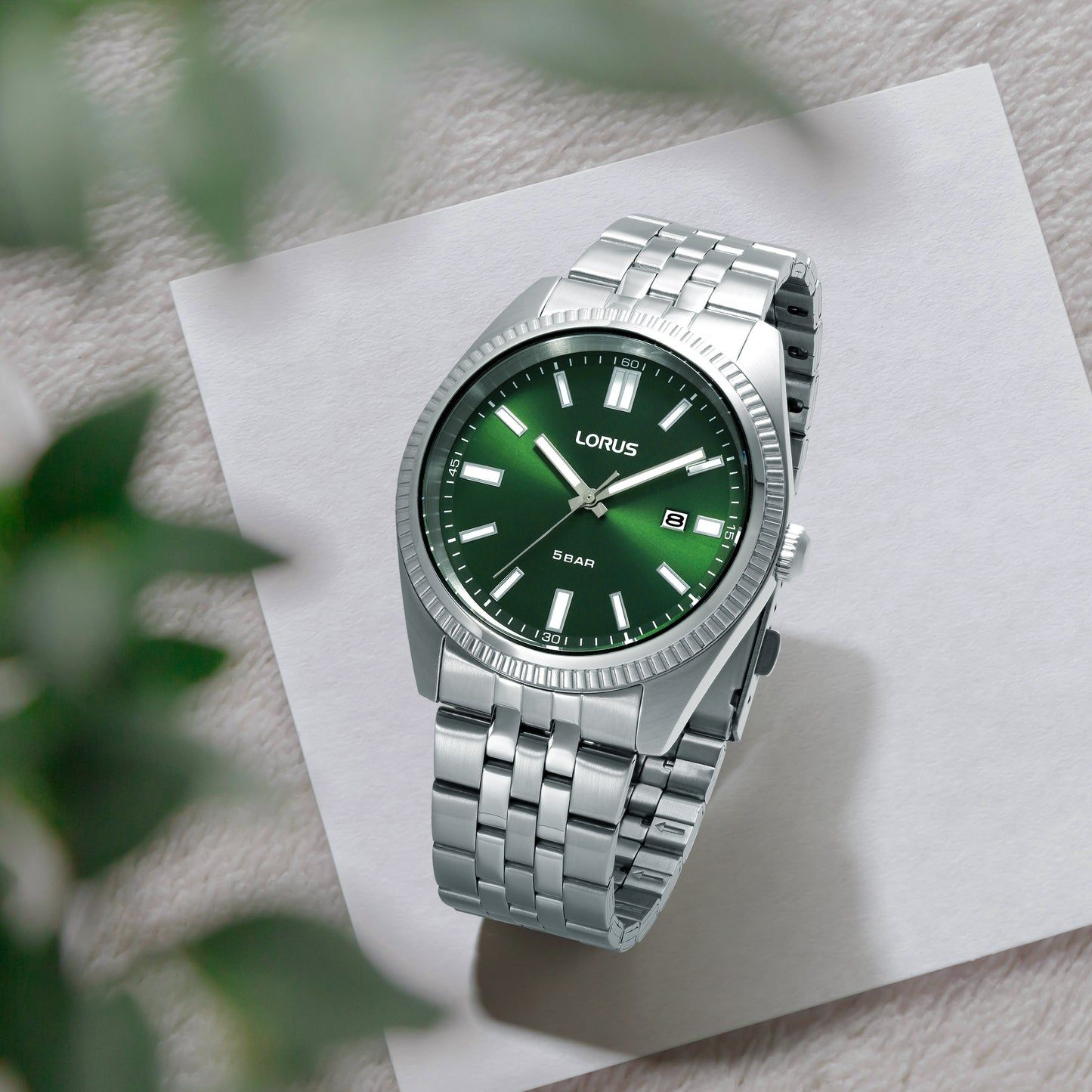 Lorus Classic RH967QX9 Herren Armbanduhr • Dunkelgrünes Zifferblatt • Edelstahlarmband, Bild 2