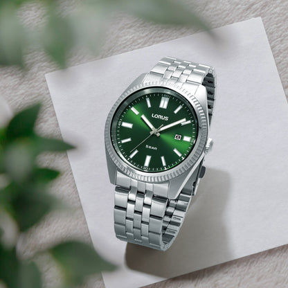 Lorus Classic RH967QX9 Herren Armbanduhr • Dunkelgrünes Zifferblatt • Edelstahlarmband, Bild 2