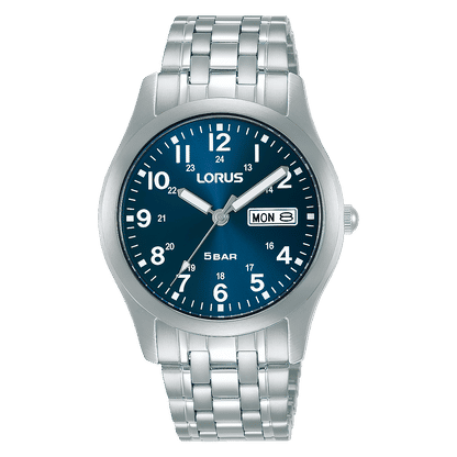 Lorus Classic RXN77DX9 Herrenuhr Dunkelblau • Mineralglas • Edelstahlarmband