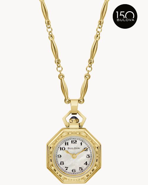 Bulova Rubaiyat 97L182 Damen Umhängeuhr Weiß • Saphirglas • Art-Déco-Design