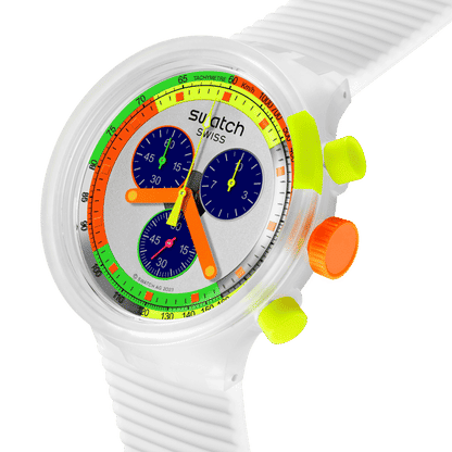 Swatch Neon Jelly SB02K100 Damen Armbanduhr Transparent • Mehrfarbiges Zifferblatt • Tachymeter-Skala, Bild 3