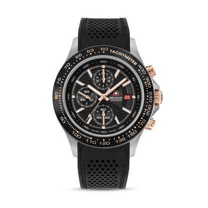 Swiss Military Hanowa Watchman SMWGO0003401 Herrenuhr Schwarz • Saphirglas • Chronograph mit Tachymeter