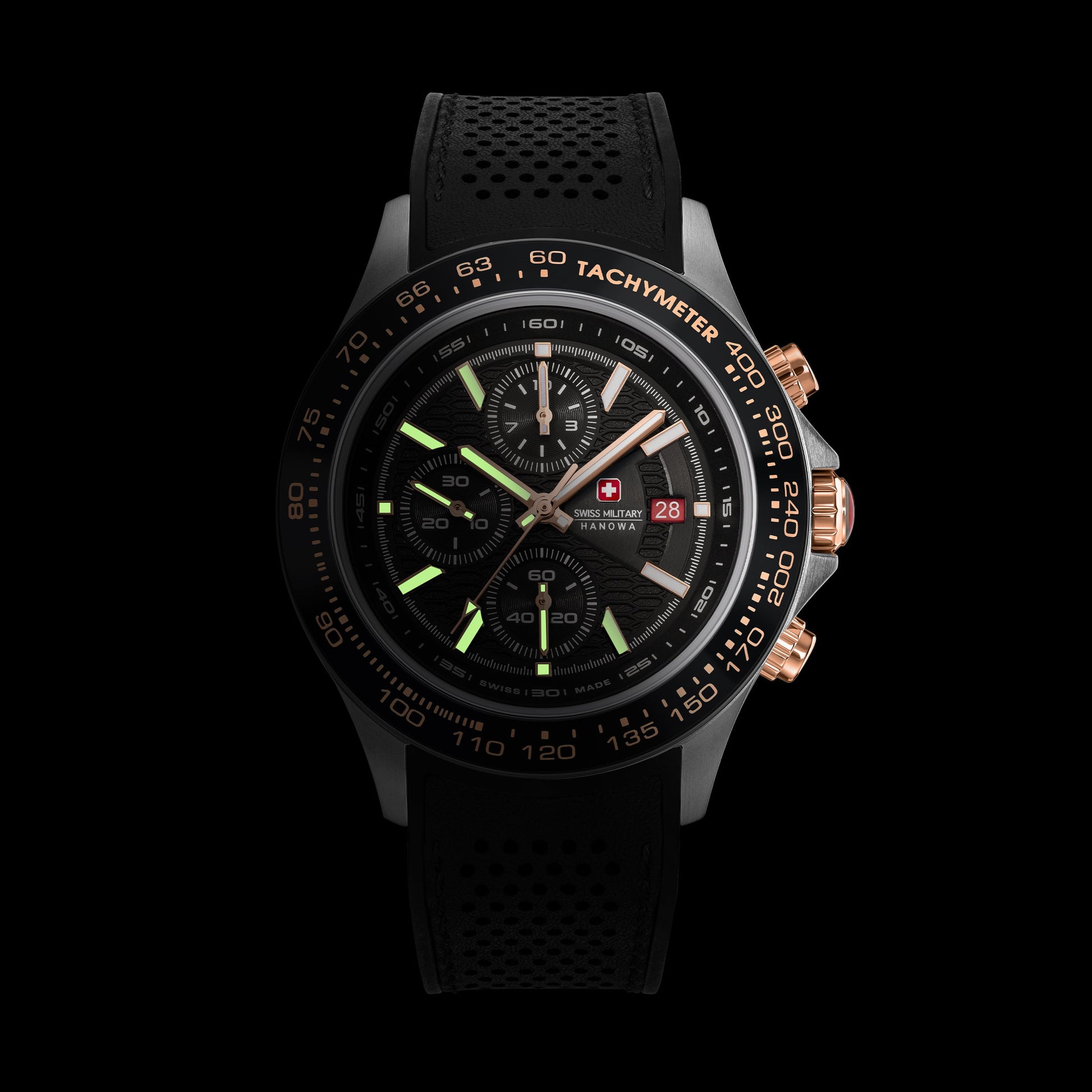 Swiss Military Hanowa Watchman SMWGO0003401 Herrenuhr Schwarz • Saphirglas • Chronograph mit Tachymeter, Bild 5