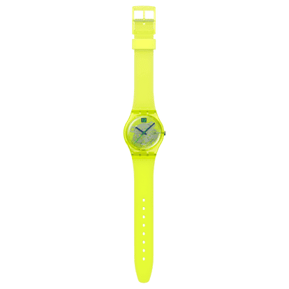 Swatch Originals Medium SO28J103 Luminously Lemon Damenuhr Transparent • Biosourciertes Gehäuse • 80s Retro-Design, Bild 4