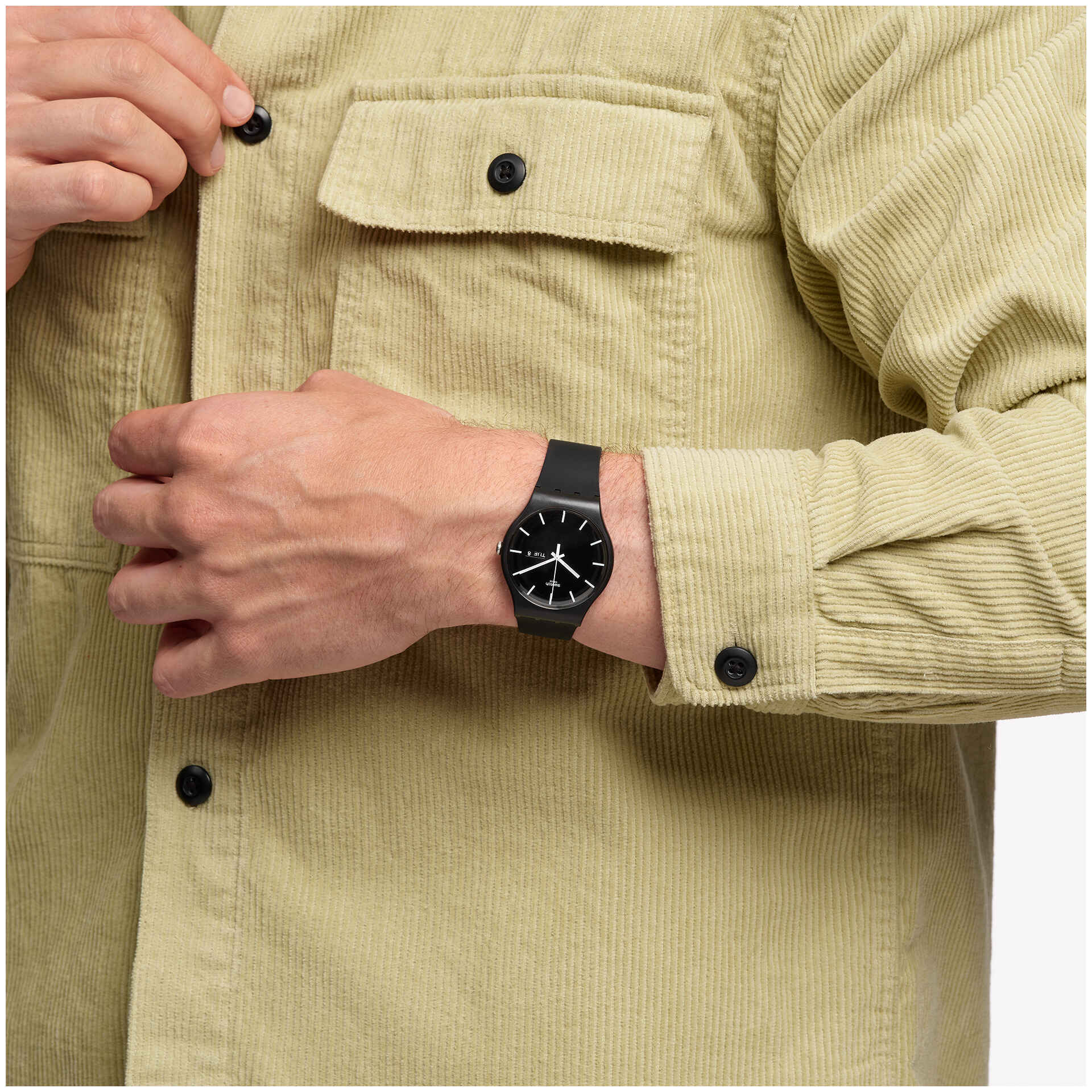 Swatch Originals Large SO29B704 Mono Black Herrenuhr Schwarz • Biosourced Material • Tag-/Datumsfenster, Bild 2