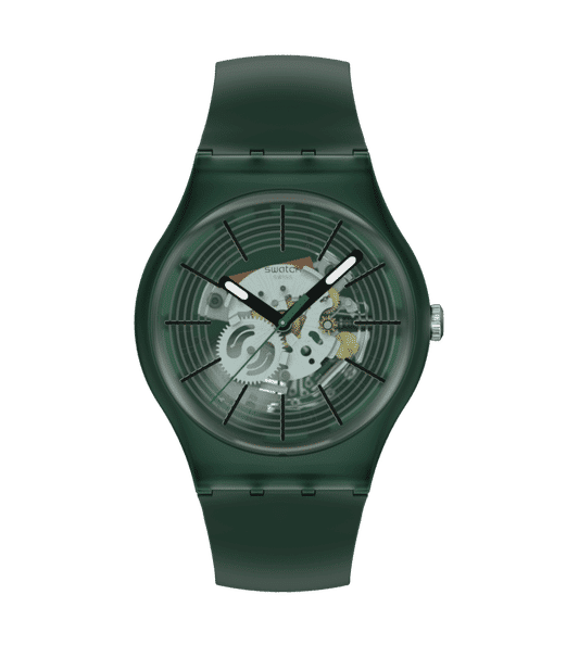 Swatch Originals Large SO29G111 Revealed in the Forest Armbanduhr • Grünes Muster-Design • Quarzwerk