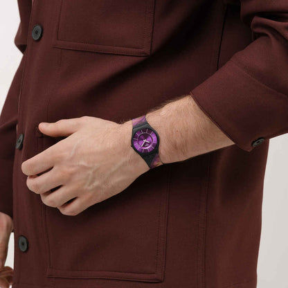 Swatch Skin SS08B106 Paradise Bloom Damenuhr Lila • Biosourced Gehäuse • Leuchtzähler, Bild 10