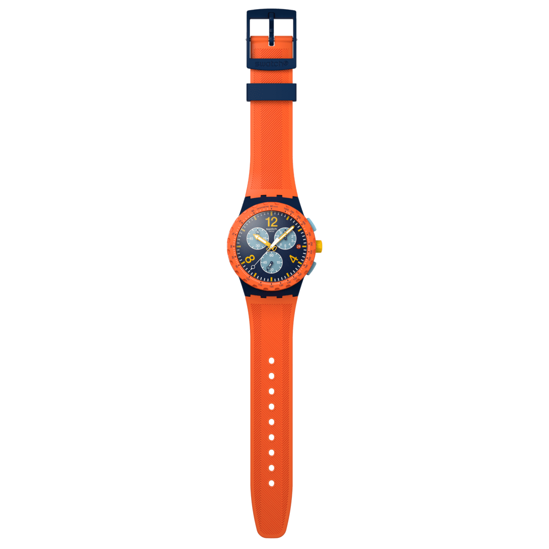 Swatch CAMO FLASH SUSI400 Herren Armbanduhr Dunkelblau • Chronograph mit Leuchtzeiger • Datumsanzeige bei 3 Uhr, Bild 4