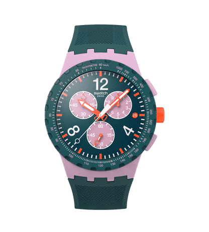 Swatch New Chrono Plastic SUSP400 Herrenuhr Rosé • Chronograph • Kunststoffgehäuse