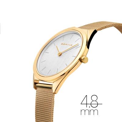 Bering Ultra Slim 17031-334 Damenuhr Goldfarben • Saphirglas • Milanaise-Armband, Bild 2