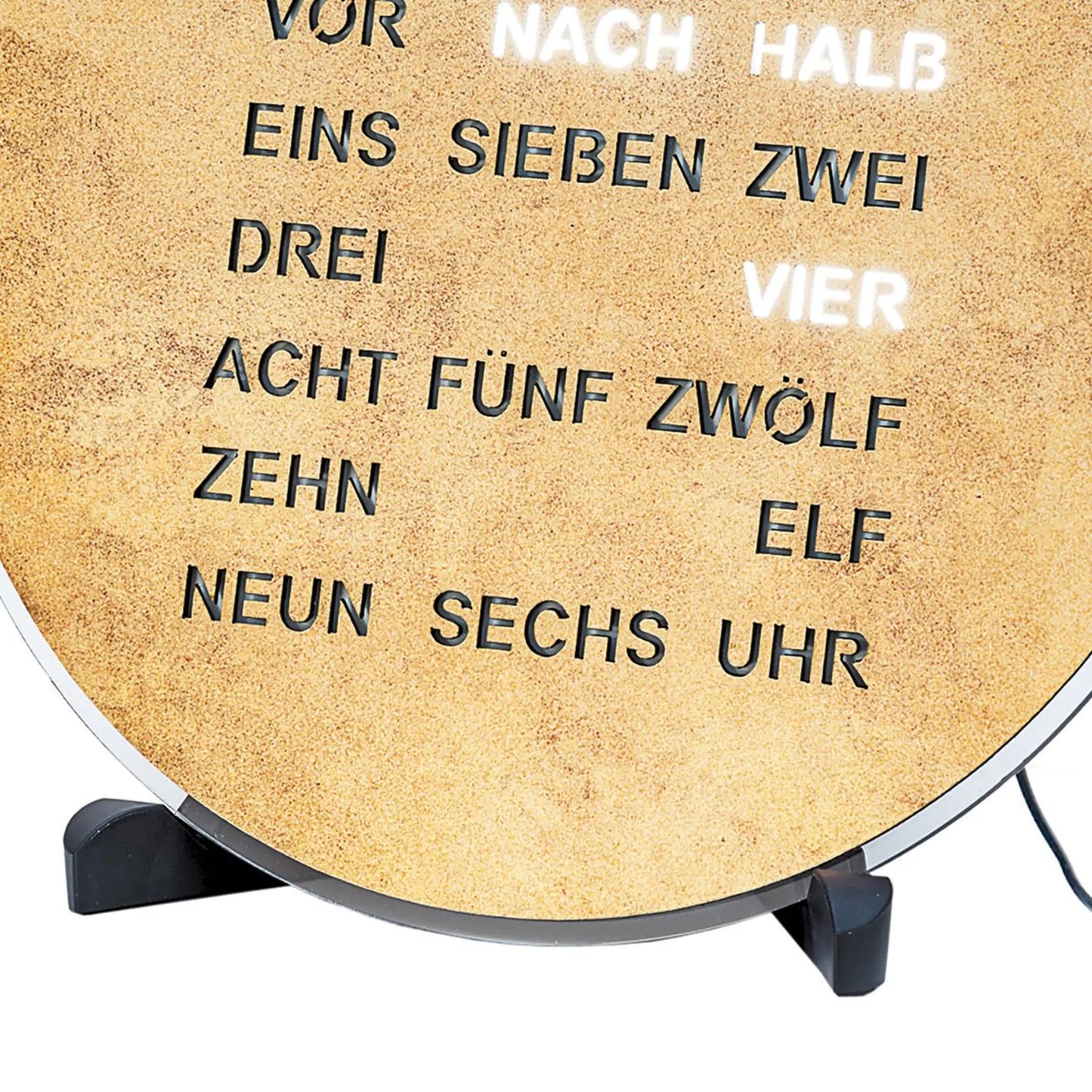 AMS LED T1291 Tisch- & Wanduhr • LED-Wortanzeige • Quarzwerk