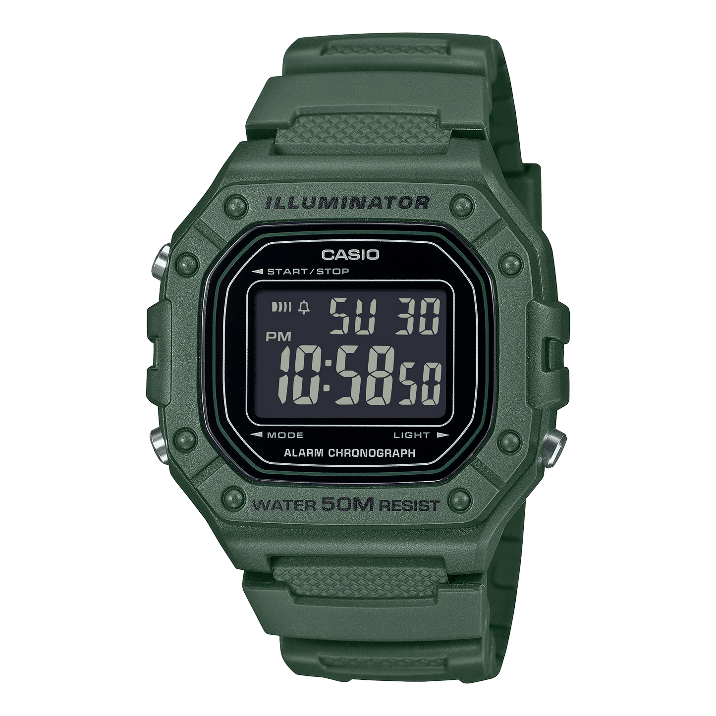 Casio W-218H-3BVEF Herren Digitaluhr Dunkelgrün • Digitaluhr mit Stoppuhr • 50 m Wasserdicht, Bild 2