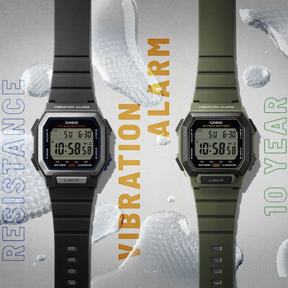 Casio W-738H-1AVEF Herren Digitaluhr Schwarz • Vibrationsalarm • 100-m-Wasserdichtigkeit, Bild 3