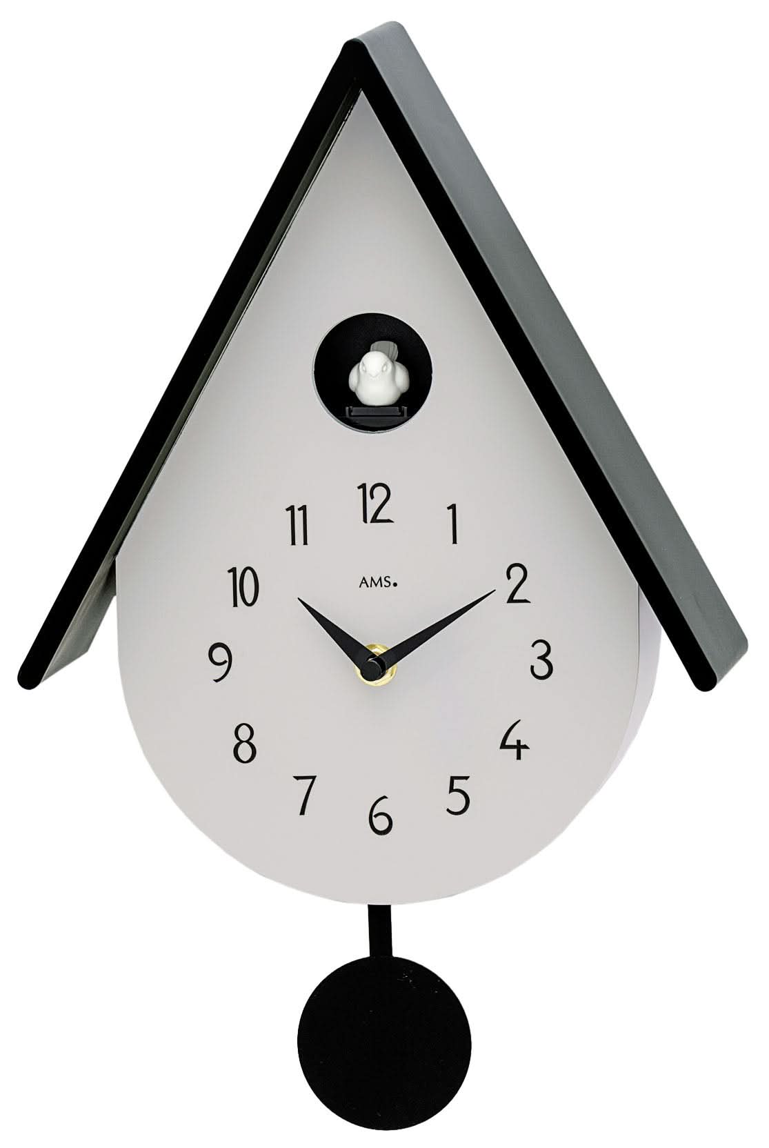 AMS Plastic Wall Clock • Modern Cuckoo Call • Precise Quartz Movement