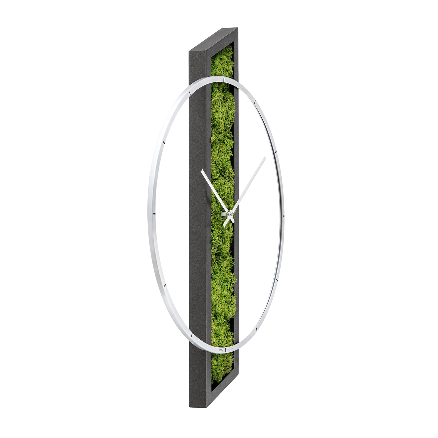 AMS Design W9605 Wanduhr • Massivholzgehäuse • Aluminium-Frontring