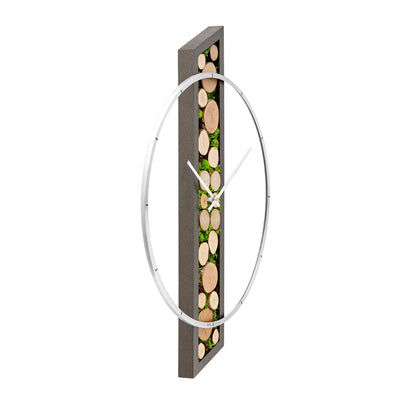 AMS Design W9607 Wanduhr • Massivholzgehäuse • Aluminium-Frontring