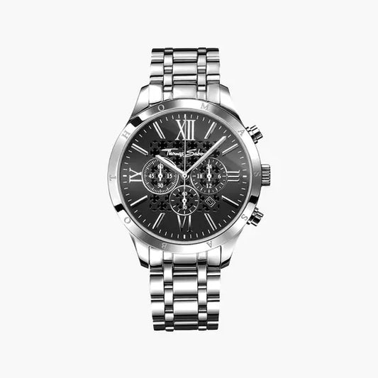 Thomas Sabo Rebel Urban WA0015-201-203 Herren Chronograph Silber • Mineralglas mit Saphirbeschichtung • 5 ATM Wasserdicht
