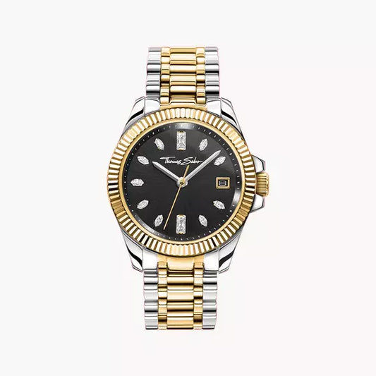 Thomas Sabo WA0370-291-203 Damen Armbanduhr Bicolor • Zirkonia-Steinbesatz • Mineralglas mit Saphirbeschichtung