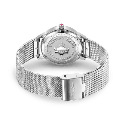 Thomas Sabo WA0383-201-203 Damen Armbanduhr Silber • Milanaise-Armband aus Edelstahl • Schlangendesign in 3D-Optik, Bild 3