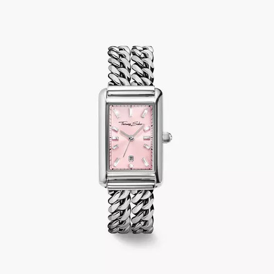 Thomas Sabo Bold Elegance WA0454-201-204 Damenuhr Pink • Mineralglas mit Saphirbeschichtung • 3 ATM Wasserdicht
