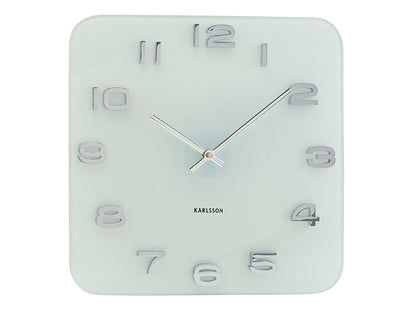 Karlsson Vintage Squared KA4399 Wanduhr Weiß • Glasgehäuse • Retro-Design von BOX32