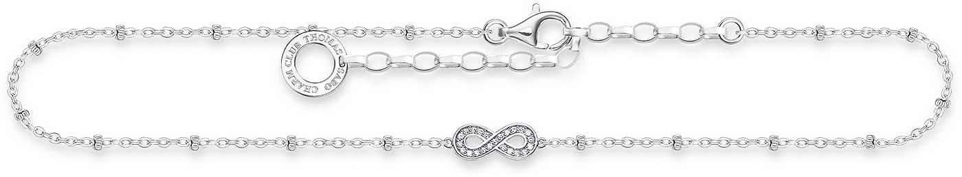 Fußkette aus 925er Sterlingsilber mit Infinity-Anhänger und Punkten