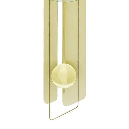 Wanduhr mit Messingauflage und Pendelwerk, rundes Glas-Ziffernblatt mit Kugelteil