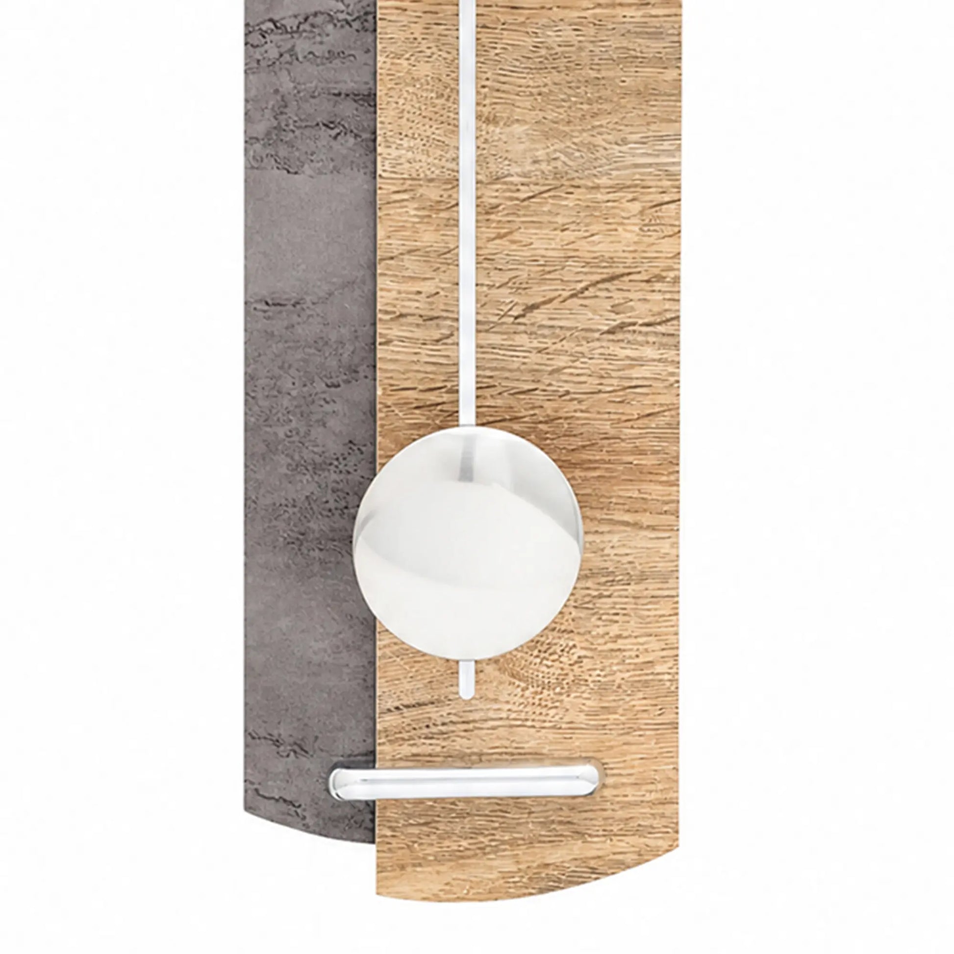 Holzklocka med vit pendel och vit pendelstång