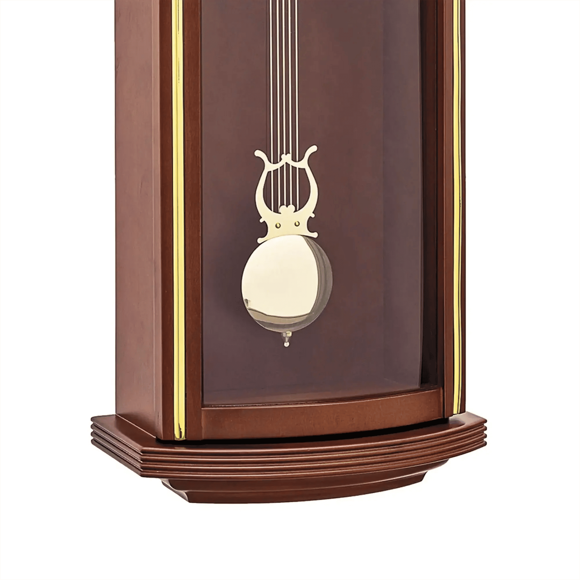Pendelwanduhr mit Westminster-Schlagwerk: Nussbaumgehäuse, Pendel
