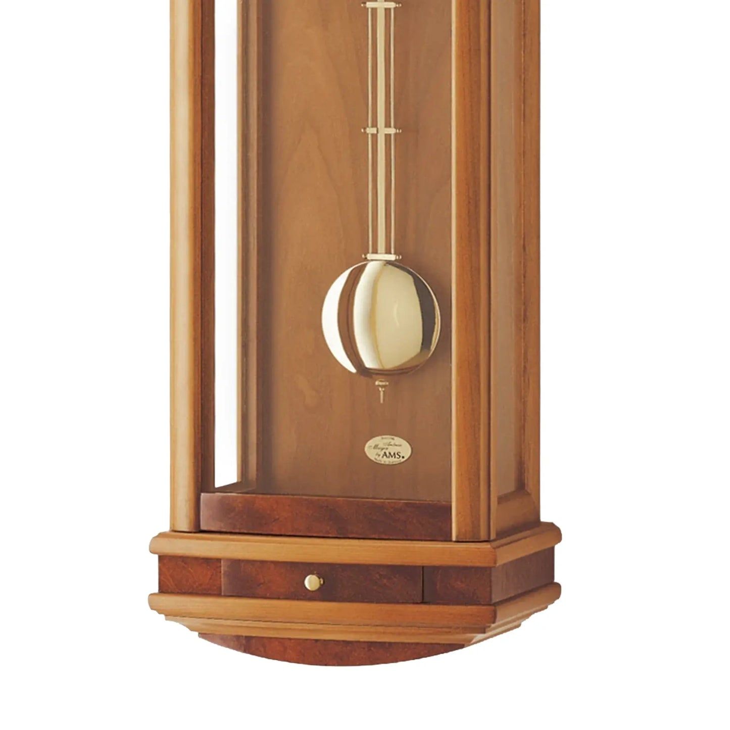 Zegar ścienny AMS Regulator R607/9, drewno wiśniowe • 14-dniowy mechanizm BimBam • Obudowa z litego drewna