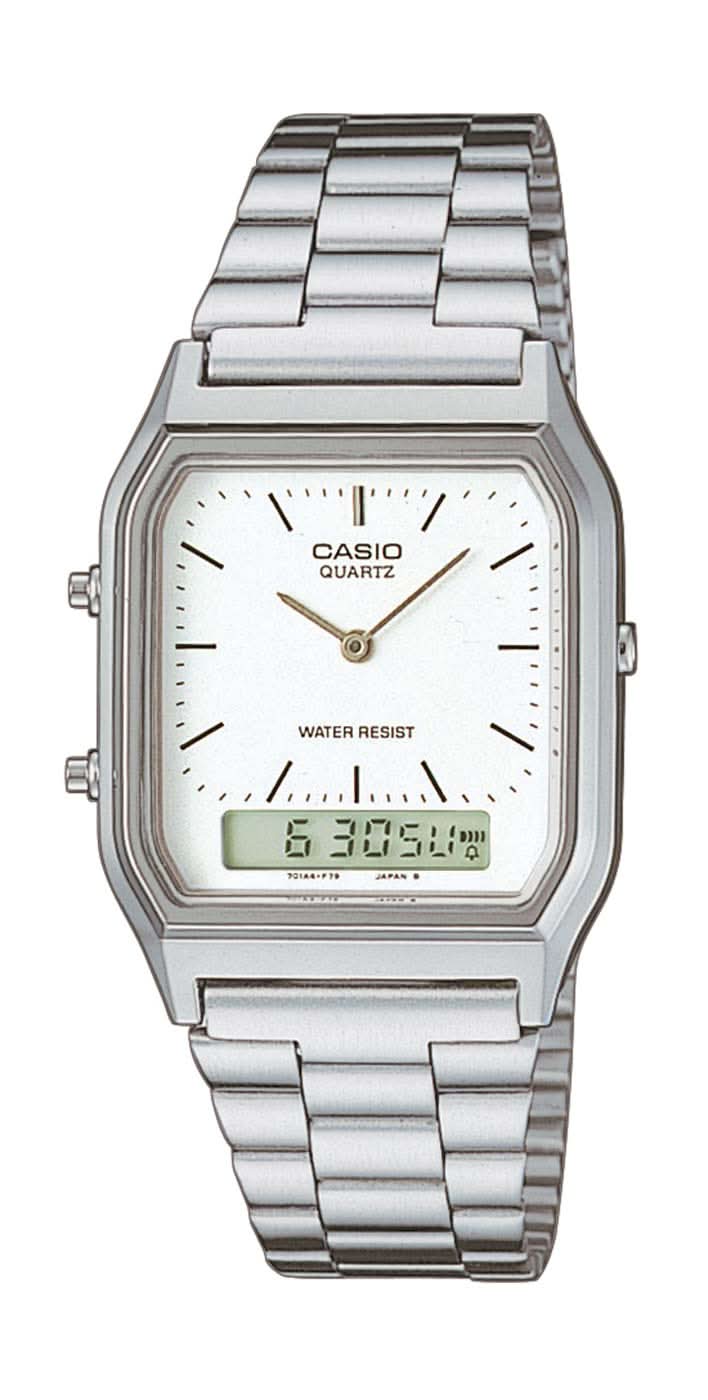 Casio Vintage AQ-230A-1DMQYES Uhr • Kultiges Retro-Design • Dual Time
